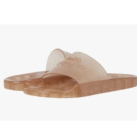 Coach Shoes Coach Ulyssa Jelly Dark Gold Glitter Women Pool Slide